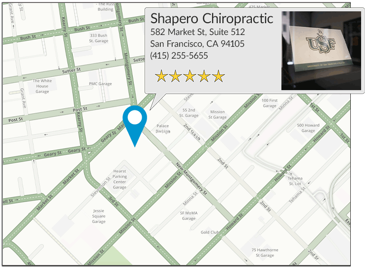 Shapero Chiropractic's San Francisco office location on google map
