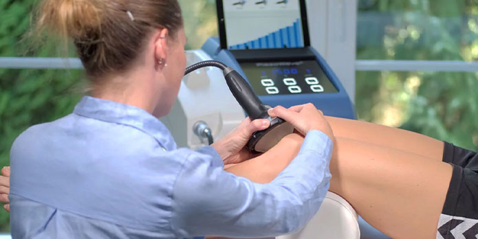patient getting shockwave treatment in Financial District, Downtown San Francisco